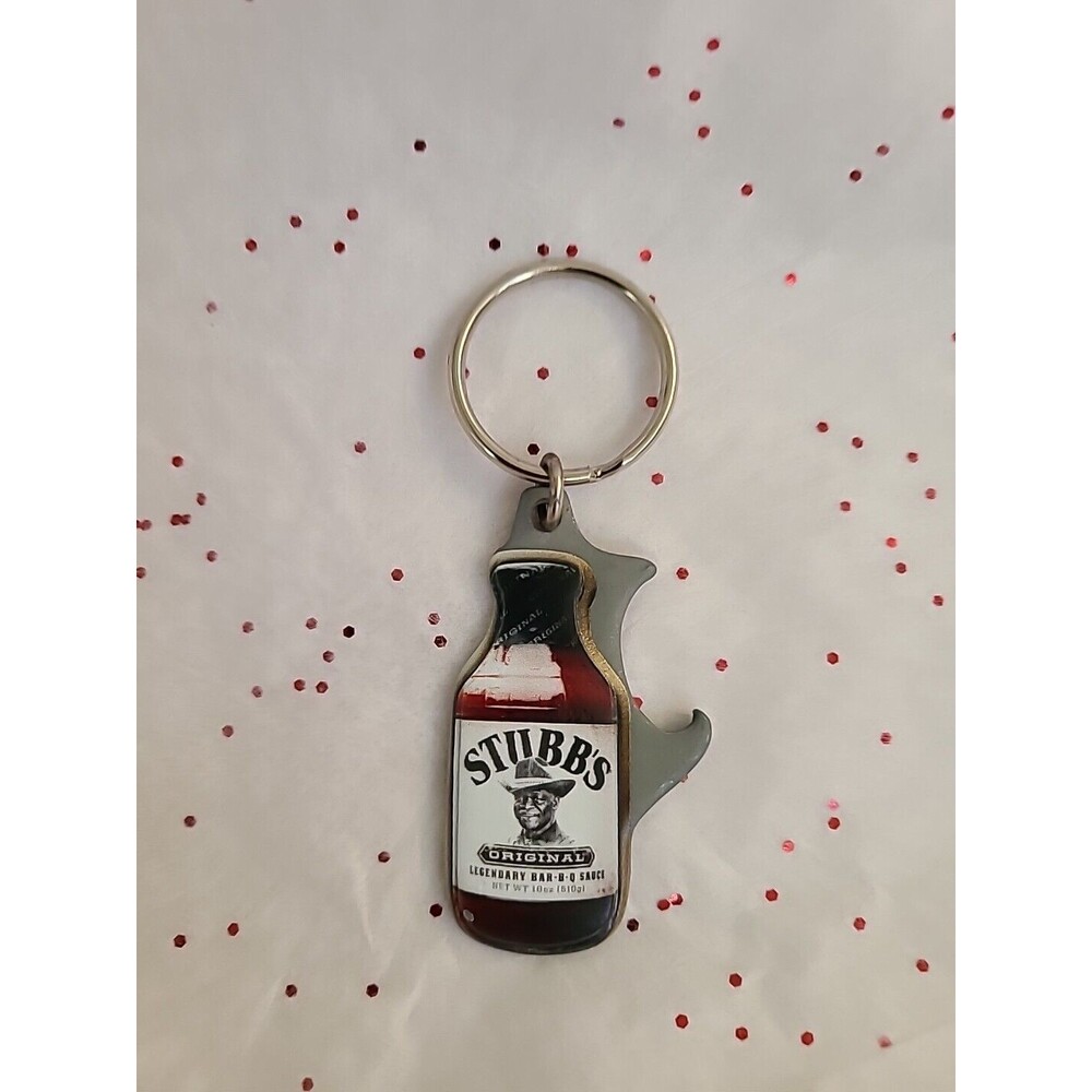 New Stubb's Bar-B-Q Sauce Bottle Opener Keychain Barbeque Flair Keyring BBQ